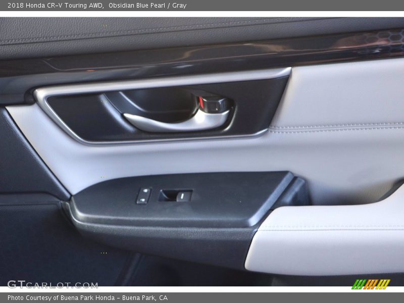 Obsidian Blue Pearl / Gray 2018 Honda CR-V Touring AWD