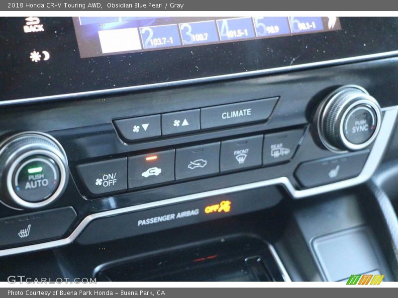 Obsidian Blue Pearl / Gray 2018 Honda CR-V Touring AWD