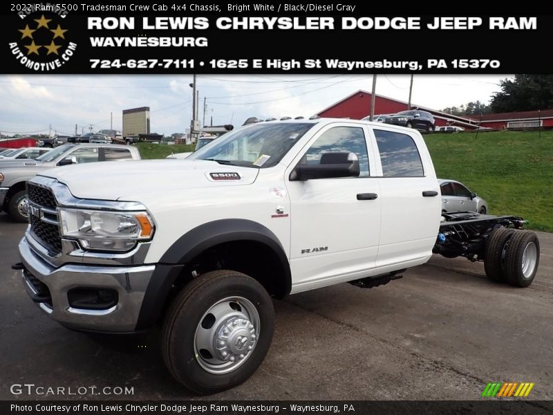 Bright White / Black/Diesel Gray 2022 Ram 5500 Tradesman Crew Cab 4x4 Chassis