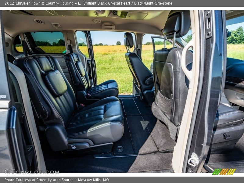 Brilliant Black Crystal Pearl / Black/Light Graystone 2012 Chrysler Town & Country Touring - L