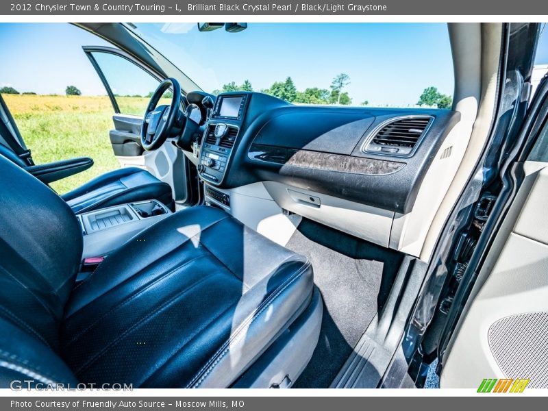 Brilliant Black Crystal Pearl / Black/Light Graystone 2012 Chrysler Town & Country Touring - L