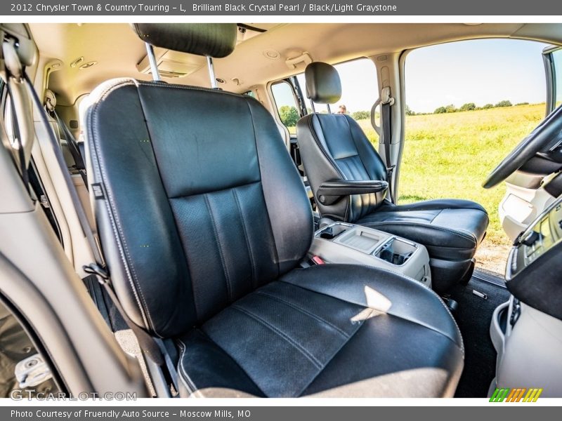 Brilliant Black Crystal Pearl / Black/Light Graystone 2012 Chrysler Town & Country Touring - L