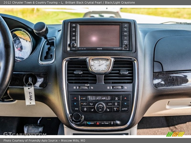 Brilliant Black Crystal Pearl / Black/Light Graystone 2012 Chrysler Town & Country Touring - L