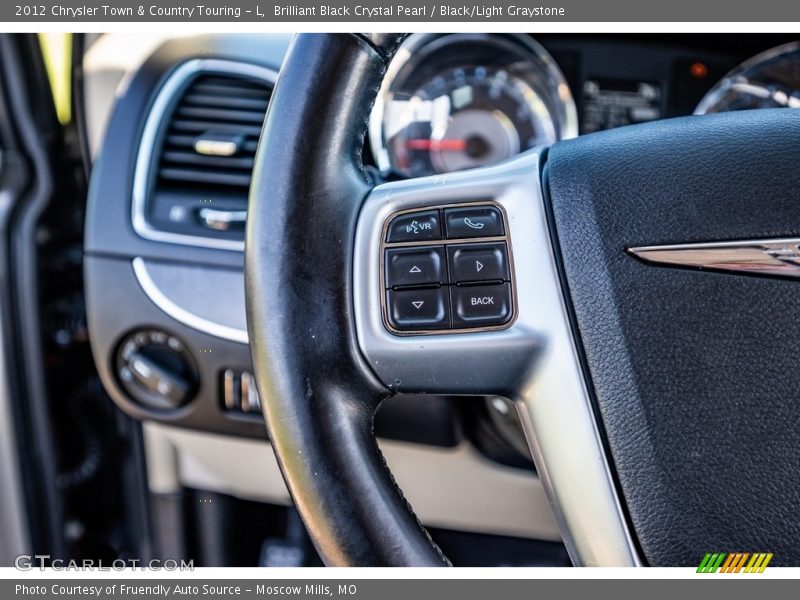 Brilliant Black Crystal Pearl / Black/Light Graystone 2012 Chrysler Town & Country Touring - L
