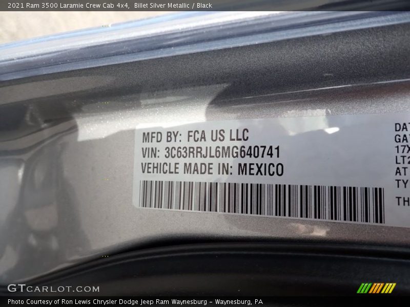Billet Silver Metallic / Black 2021 Ram 3500 Laramie Crew Cab 4x4