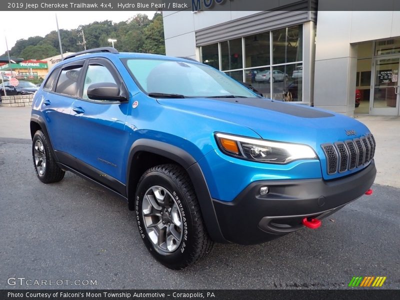 Hydro Blue Pearl / Black 2019 Jeep Cherokee Trailhawk 4x4