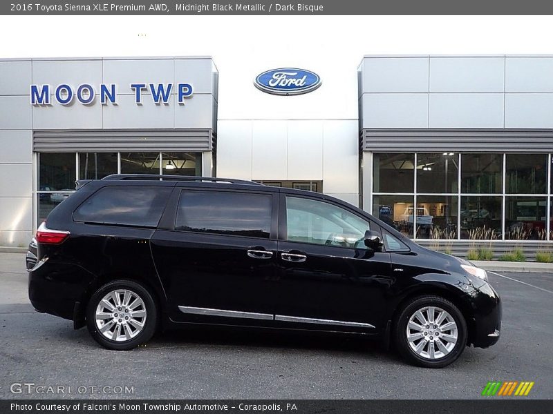 Midnight Black Metallic / Dark Bisque 2016 Toyota Sienna XLE Premium AWD