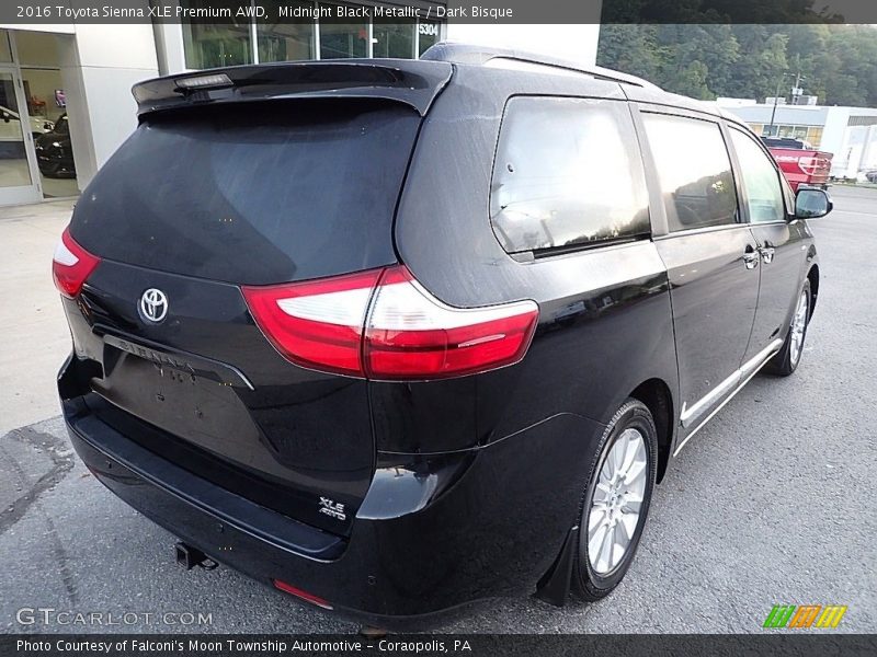 Midnight Black Metallic / Dark Bisque 2016 Toyota Sienna XLE Premium AWD