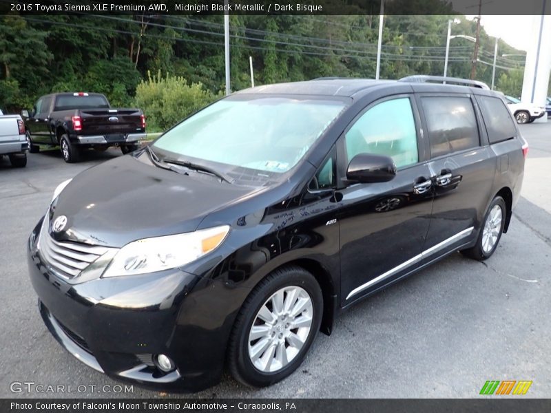 Midnight Black Metallic / Dark Bisque 2016 Toyota Sienna XLE Premium AWD