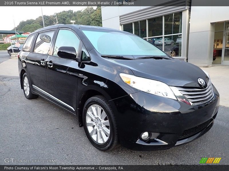 Midnight Black Metallic / Dark Bisque 2016 Toyota Sienna XLE Premium AWD