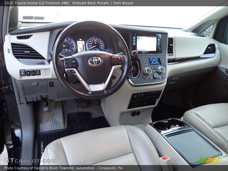 Midnight Black Metallic / Dark Bisque 2016 Toyota Sienna XLE Premium AWD