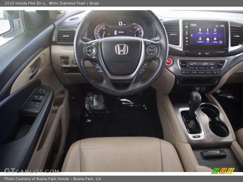 White Diamond Pearl / Beige 2016 Honda Pilot EX-L