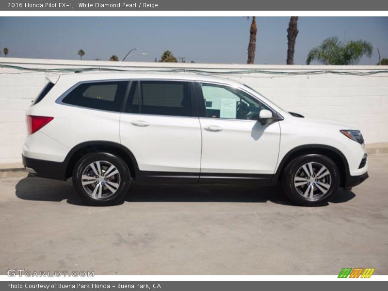 White Diamond Pearl / Beige 2016 Honda Pilot EX-L