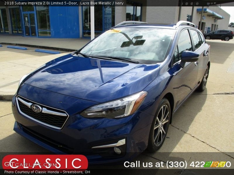 Lapis Blue Metallic / Ivory 2018 Subaru Impreza 2.0i Limited 5-Door