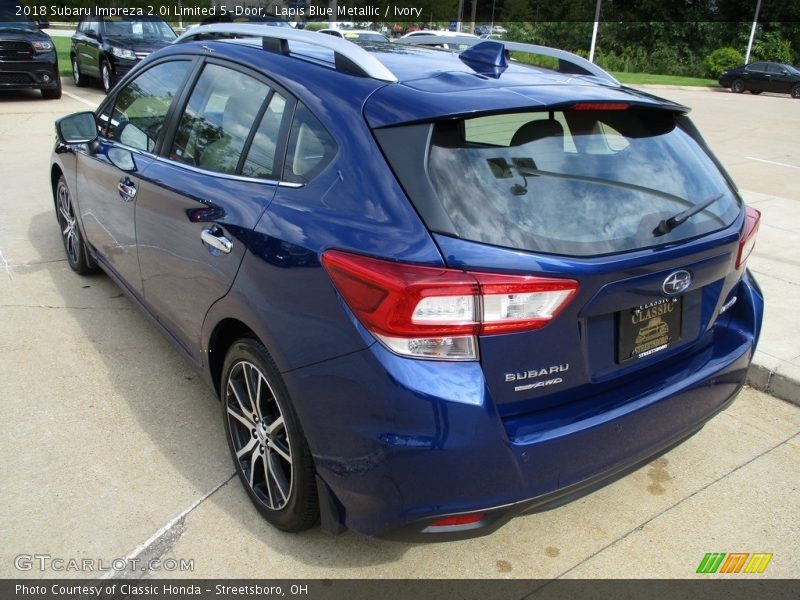 Lapis Blue Metallic / Ivory 2018 Subaru Impreza 2.0i Limited 5-Door