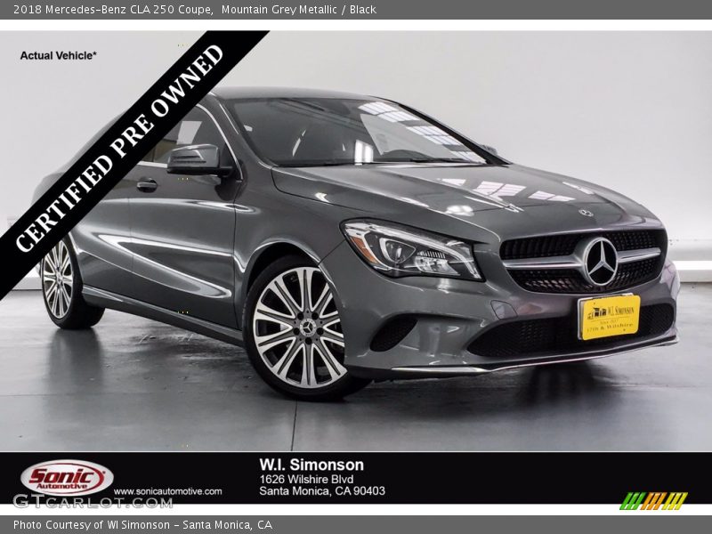 Mountain Grey Metallic / Black 2018 Mercedes-Benz CLA 250 Coupe