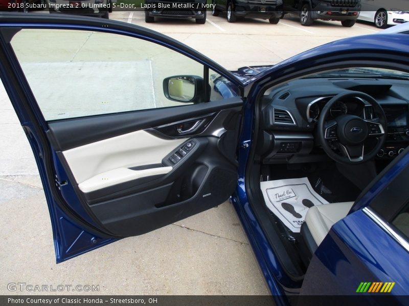 Lapis Blue Metallic / Ivory 2018 Subaru Impreza 2.0i Limited 5-Door