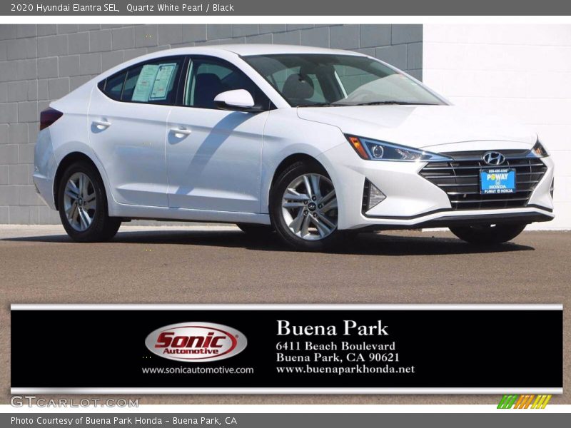 Quartz White Pearl / Black 2020 Hyundai Elantra SEL