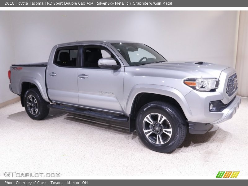 Silver Sky Metallic / Graphite w/Gun Metal 2018 Toyota Tacoma TRD Sport Double Cab 4x4