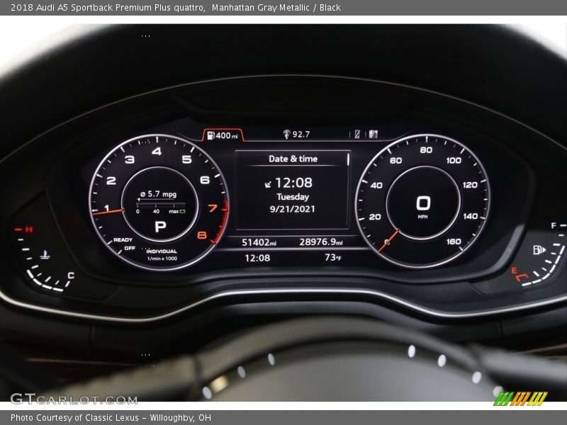 Manhattan Gray Metallic / Black 2018 Audi A5 Sportback Premium Plus quattro