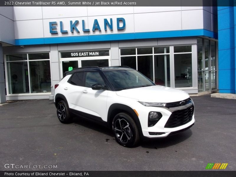 Summit White / Jet Black w/Red Accents 2022 Chevrolet TrailBlazer RS AWD