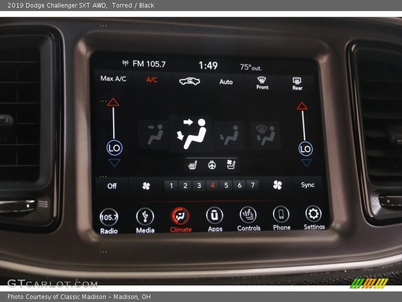Controls of 2019 Challenger SXT AWD