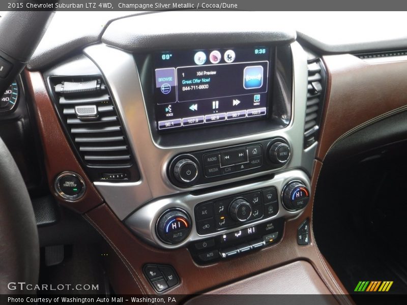 Champagne Silver Metallic / Cocoa/Dune 2015 Chevrolet Suburban LTZ 4WD