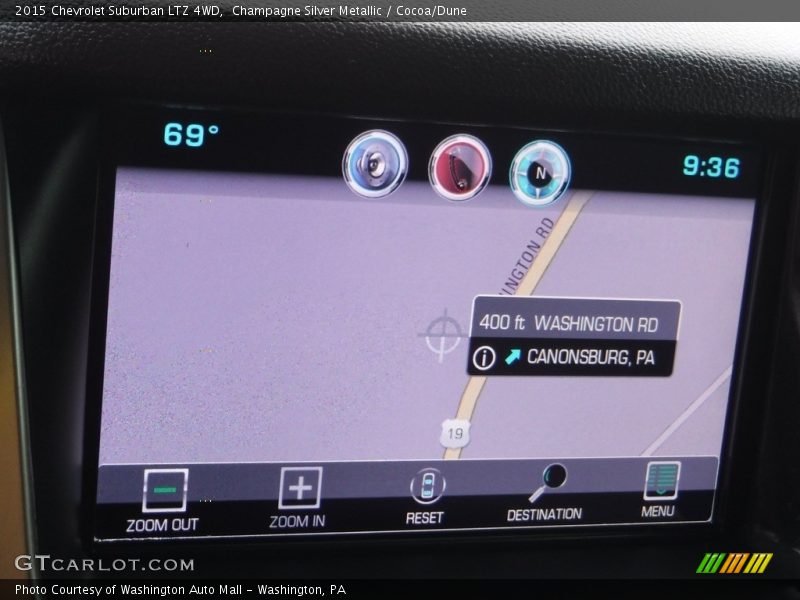Champagne Silver Metallic / Cocoa/Dune 2015 Chevrolet Suburban LTZ 4WD