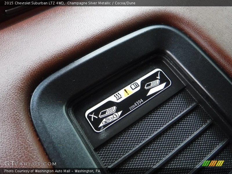 Champagne Silver Metallic / Cocoa/Dune 2015 Chevrolet Suburban LTZ 4WD