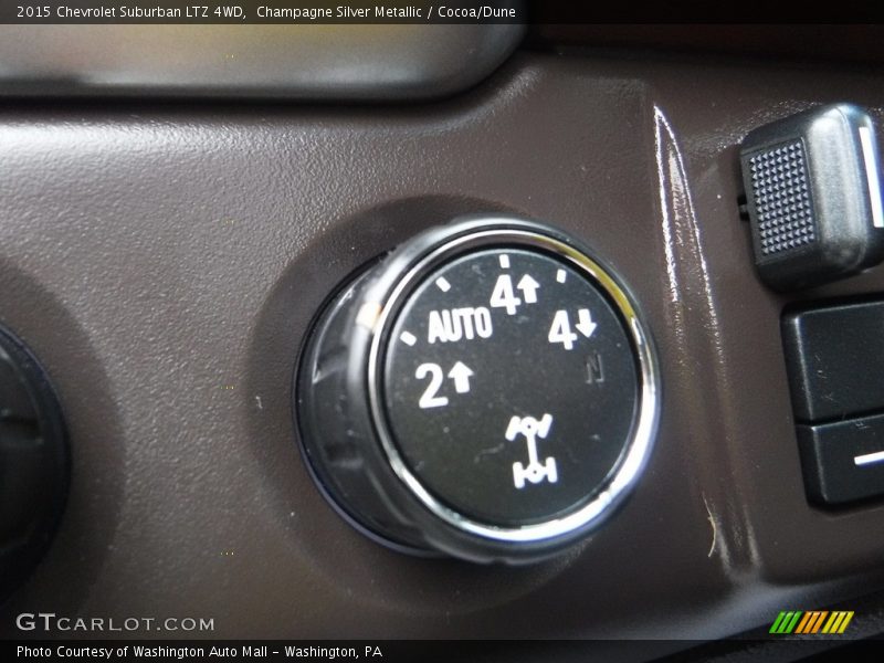 Champagne Silver Metallic / Cocoa/Dune 2015 Chevrolet Suburban LTZ 4WD