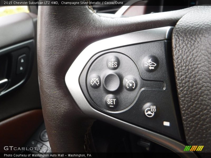 Champagne Silver Metallic / Cocoa/Dune 2015 Chevrolet Suburban LTZ 4WD