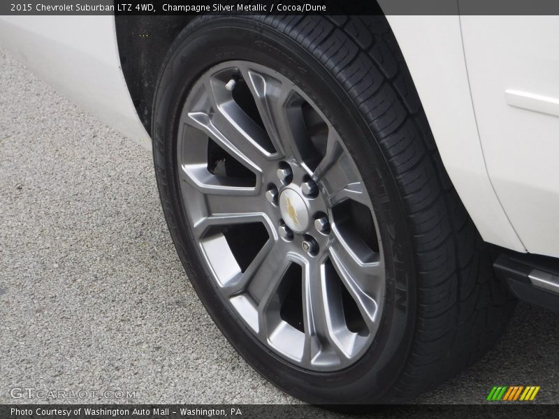 Champagne Silver Metallic / Cocoa/Dune 2015 Chevrolet Suburban LTZ 4WD