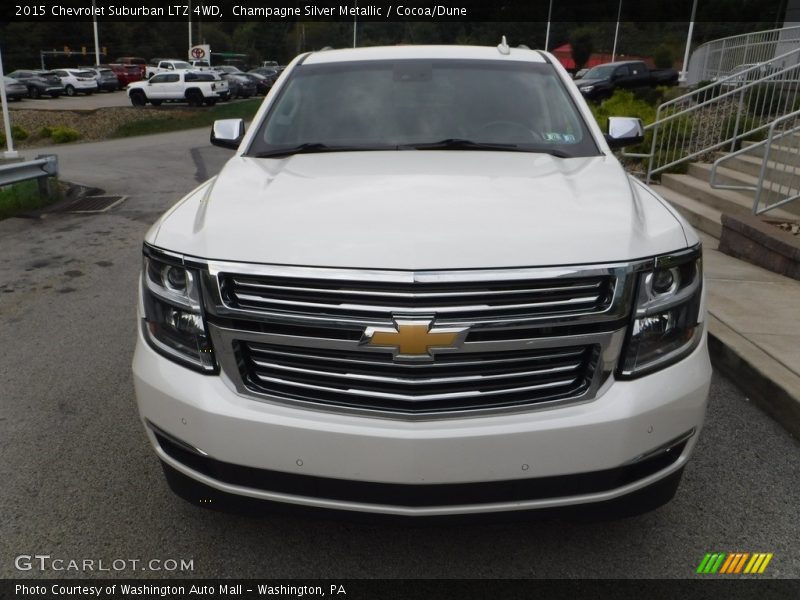 Champagne Silver Metallic / Cocoa/Dune 2015 Chevrolet Suburban LTZ 4WD