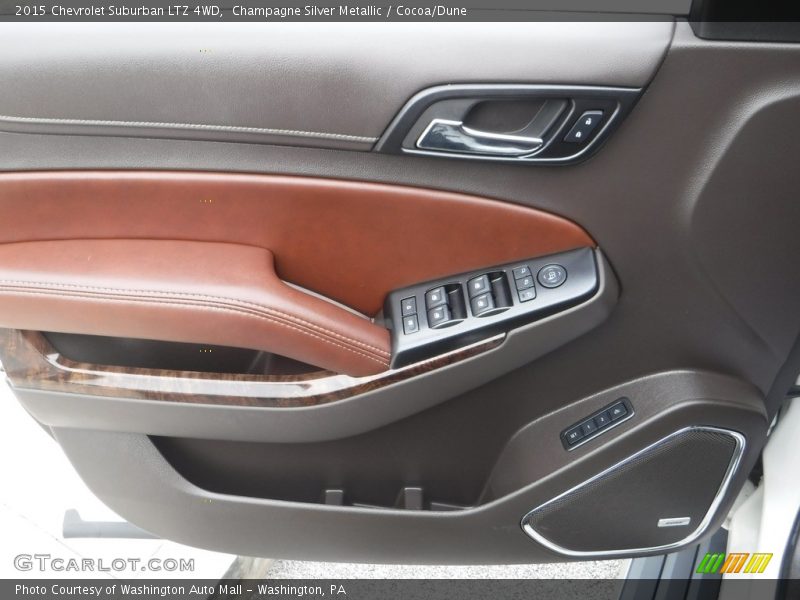 Champagne Silver Metallic / Cocoa/Dune 2015 Chevrolet Suburban LTZ 4WD