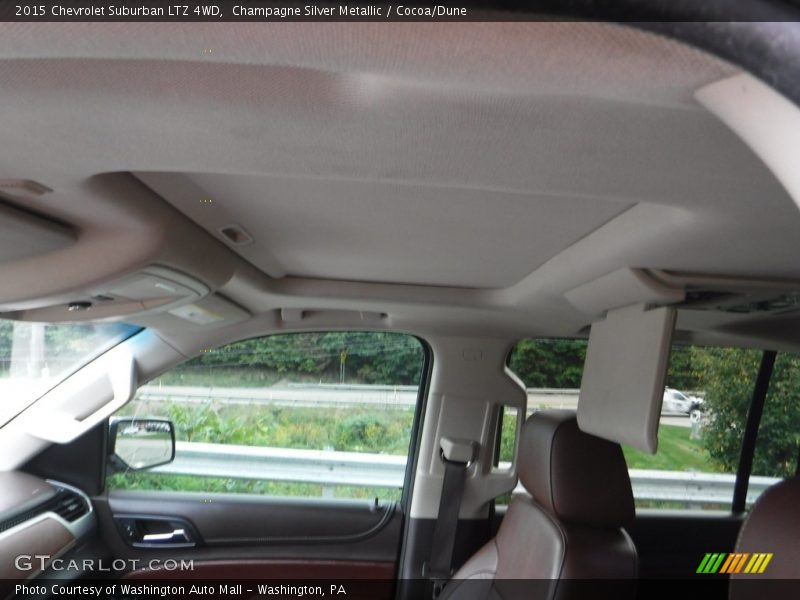 Champagne Silver Metallic / Cocoa/Dune 2015 Chevrolet Suburban LTZ 4WD
