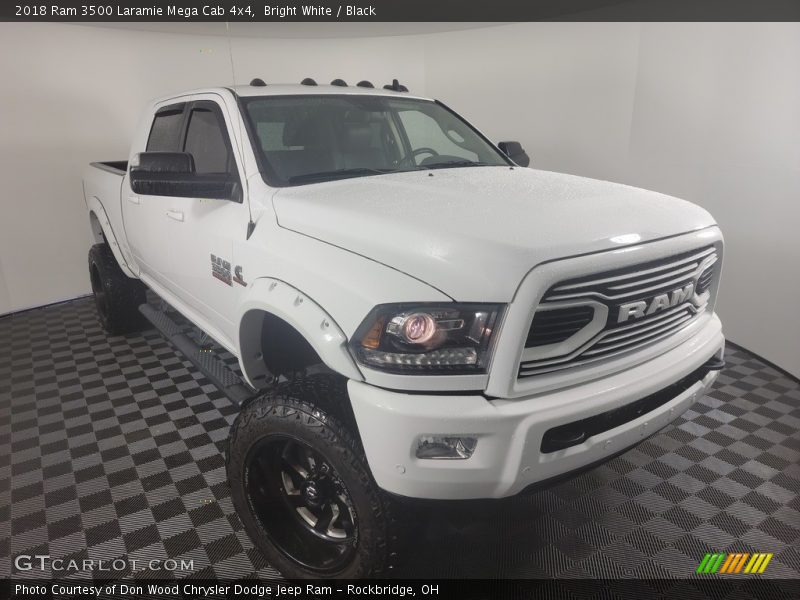 Bright White / Black 2018 Ram 3500 Laramie Mega Cab 4x4