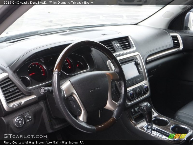 White Diamond Tricoat / Ebony 2013 GMC Acadia Denali AWD