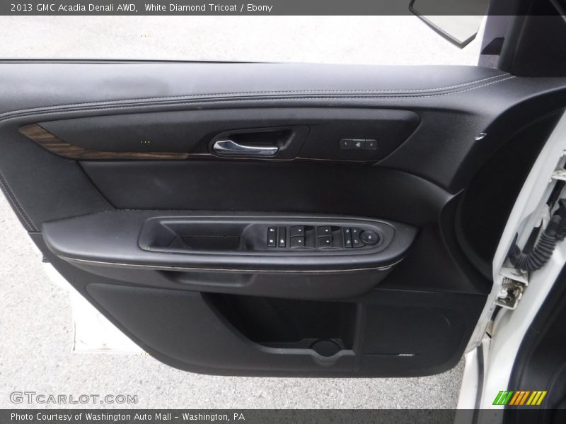 White Diamond Tricoat / Ebony 2013 GMC Acadia Denali AWD