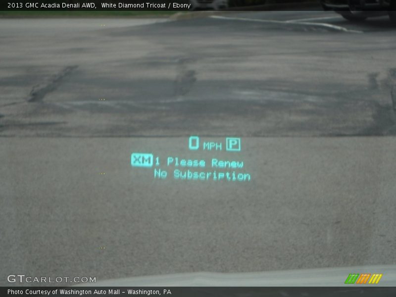 White Diamond Tricoat / Ebony 2013 GMC Acadia Denali AWD