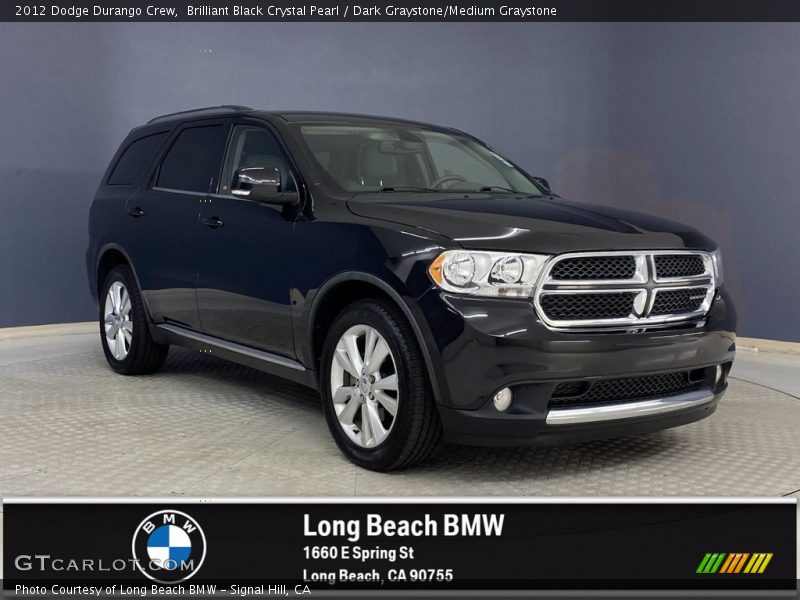 Brilliant Black Crystal Pearl / Dark Graystone/Medium Graystone 2012 Dodge Durango Crew