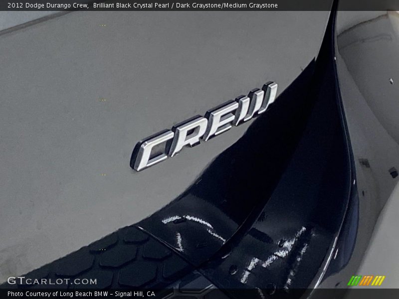 Brilliant Black Crystal Pearl / Dark Graystone/Medium Graystone 2012 Dodge Durango Crew