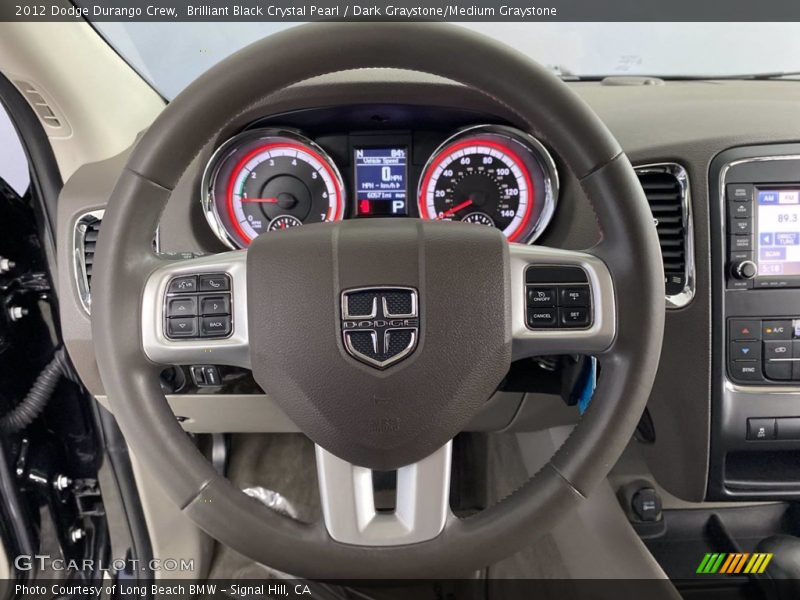 Brilliant Black Crystal Pearl / Dark Graystone/Medium Graystone 2012 Dodge Durango Crew