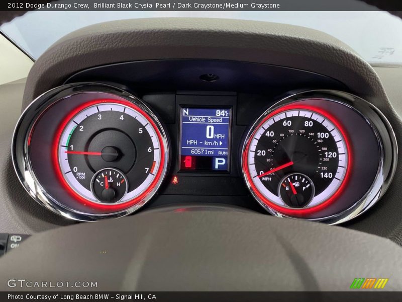 Brilliant Black Crystal Pearl / Dark Graystone/Medium Graystone 2012 Dodge Durango Crew