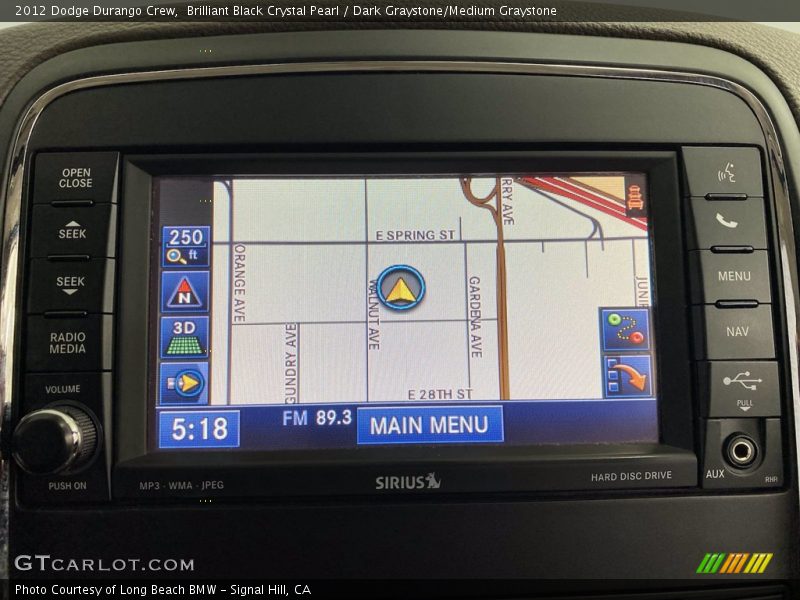 Brilliant Black Crystal Pearl / Dark Graystone/Medium Graystone 2012 Dodge Durango Crew