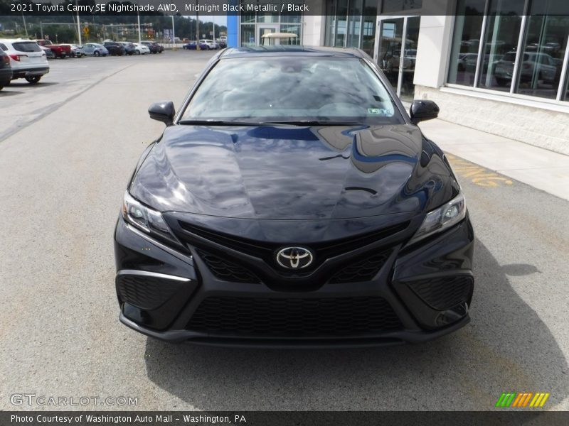 Midnight Black Metallic / Black 2021 Toyota Camry SE Nightshade AWD