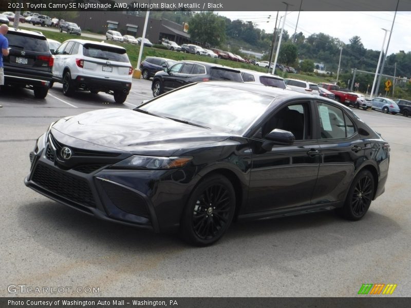 Midnight Black Metallic / Black 2021 Toyota Camry SE Nightshade AWD