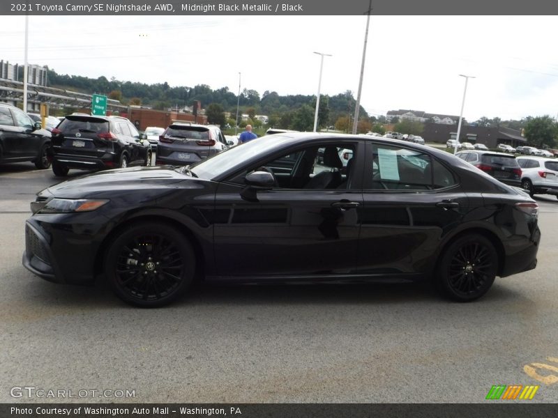 Midnight Black Metallic / Black 2021 Toyota Camry SE Nightshade AWD