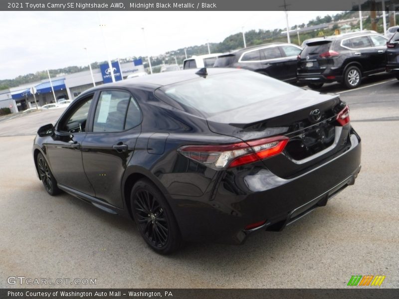Midnight Black Metallic / Black 2021 Toyota Camry SE Nightshade AWD