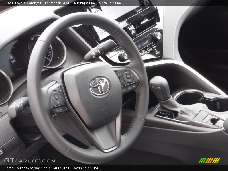 Midnight Black Metallic / Black 2021 Toyota Camry SE Nightshade AWD