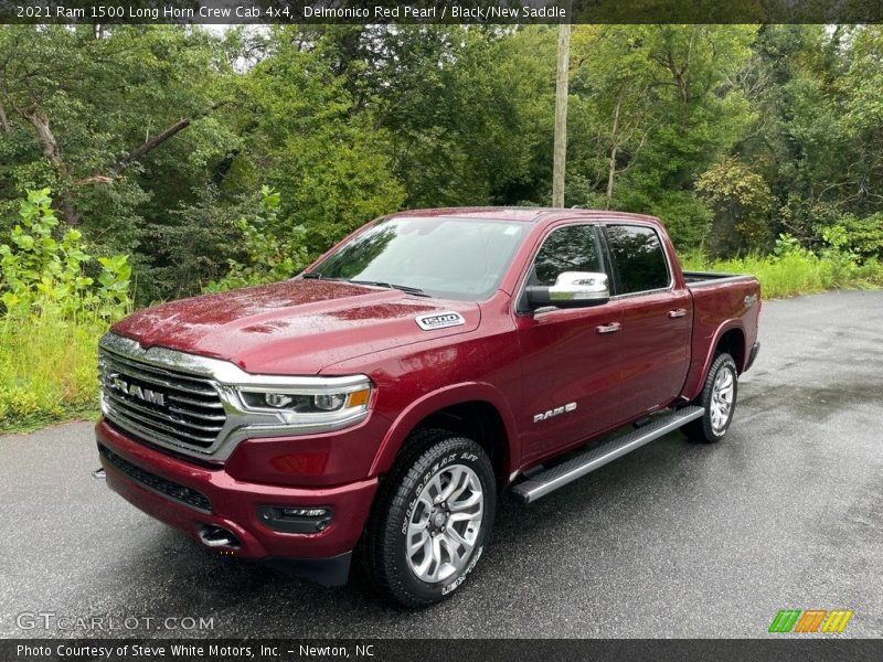 Delmonico Red Pearl / Black/New Saddle 2021 Ram 1500 Long Horn Crew Cab 4x4